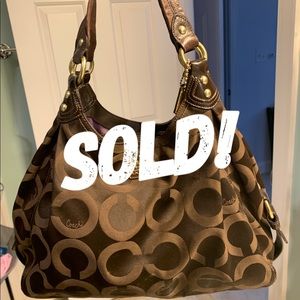 SOLD-Coach signature print hobo bag